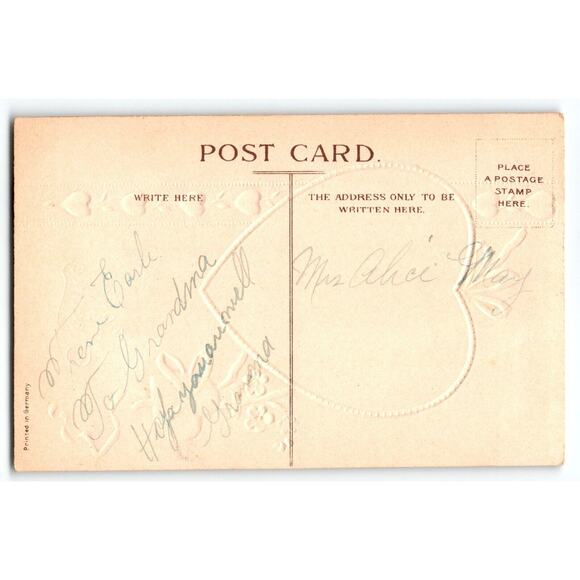 Valentine Postcard Ellen Clapsaddle Boy In Fancy Hat Germany Embossed Vintage - Picture 2 of 2